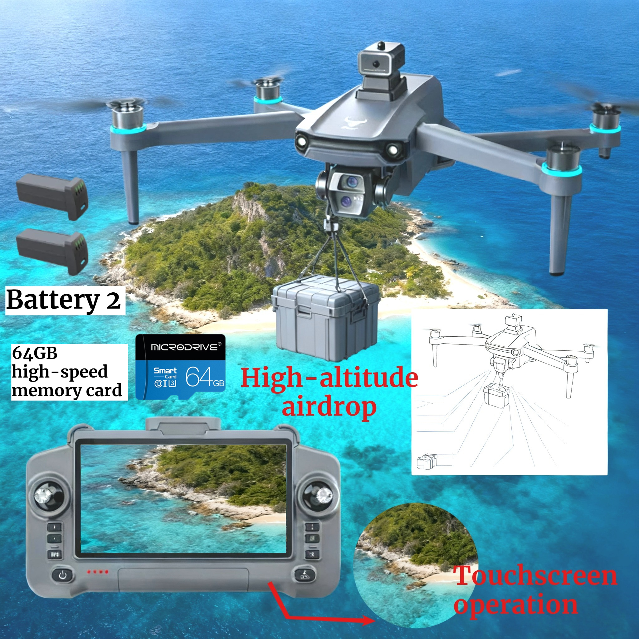 Drone GPS 8K HD Camera Aerial  - Drone Multispectral ulasan dan harga